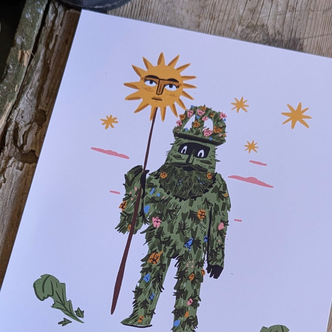 Green man print