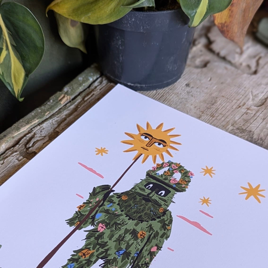 Green man print