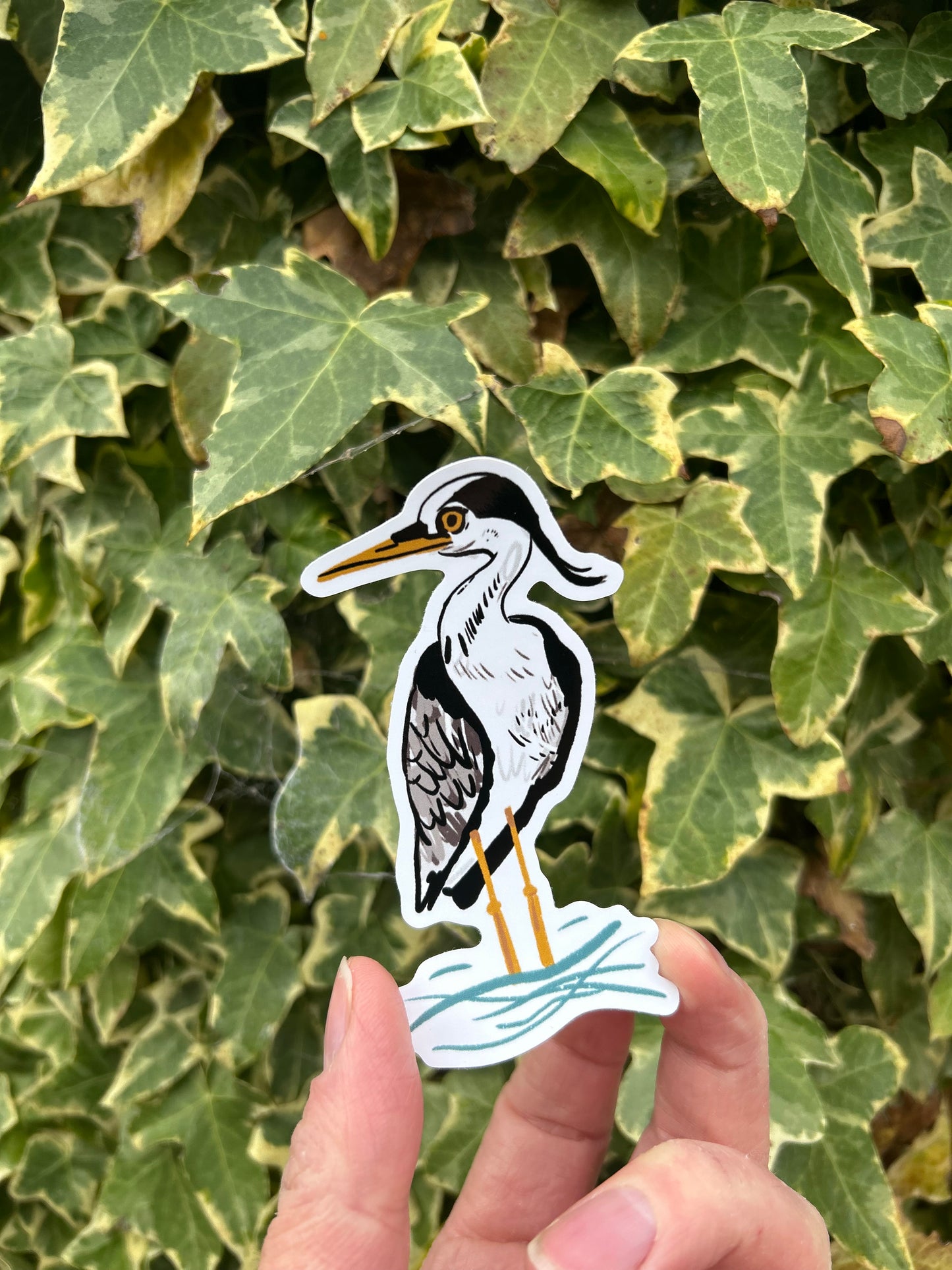 10cm heron sticker