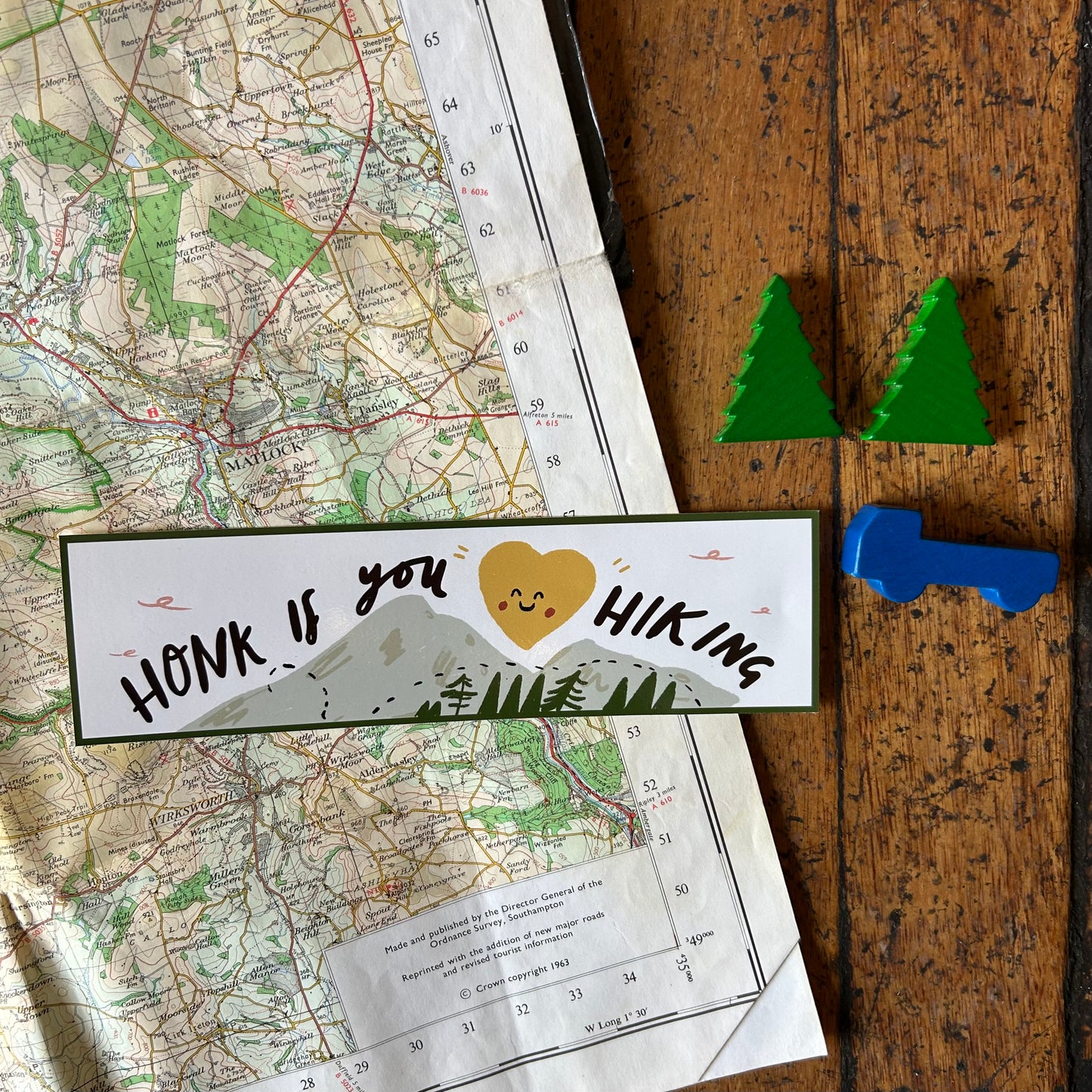 Honk if you love hiking bumper sticker