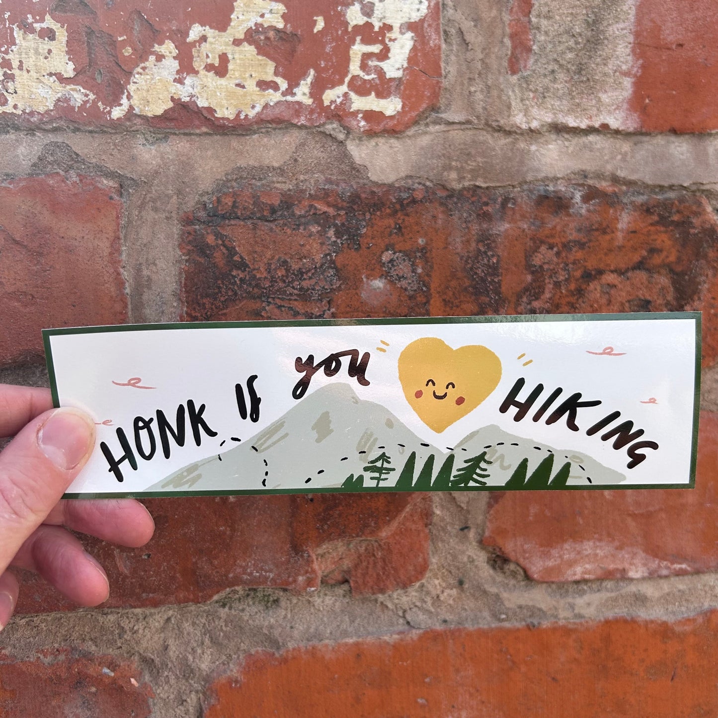 Honk if you love hiking bumper sticker