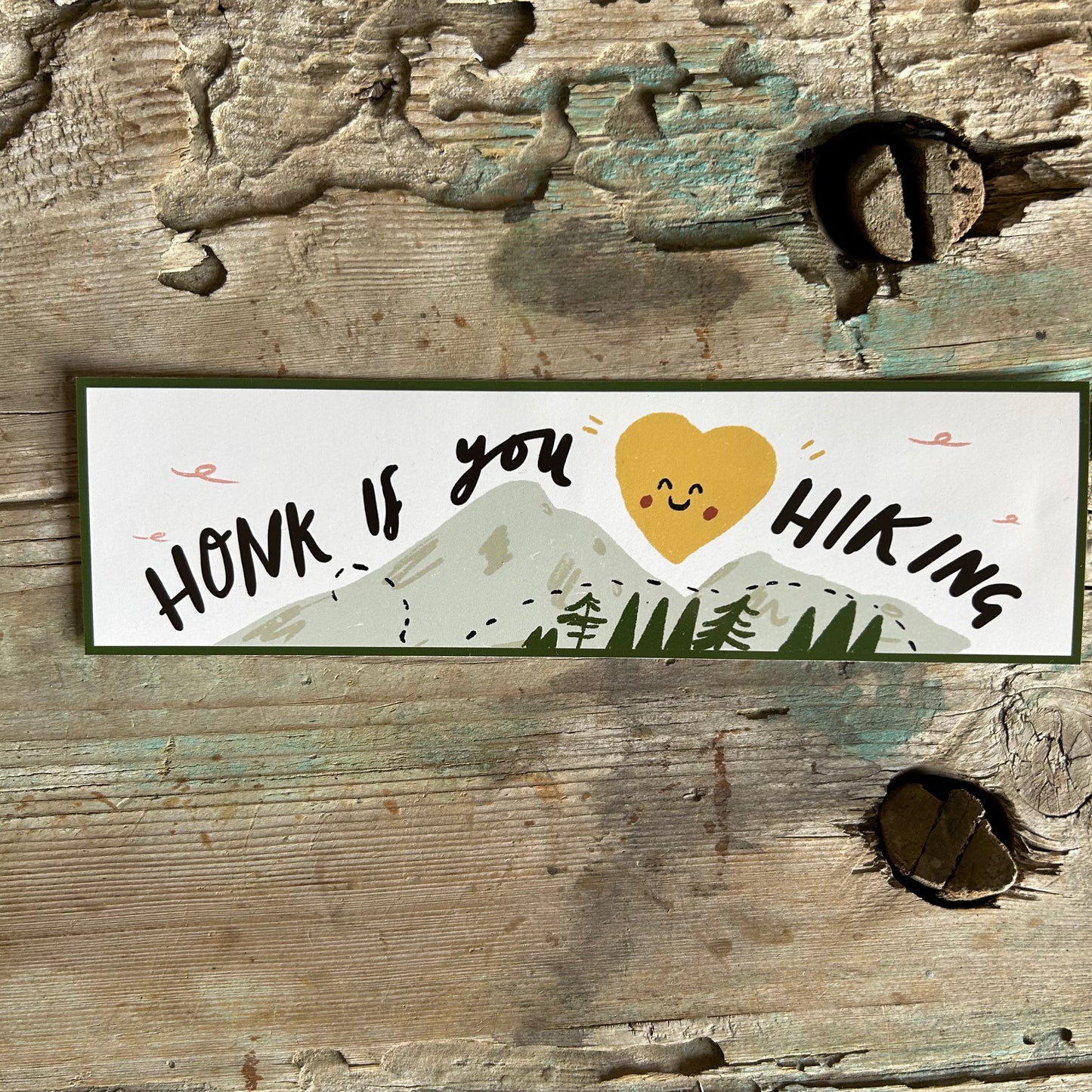 Honk if you love hiking bumper sticker