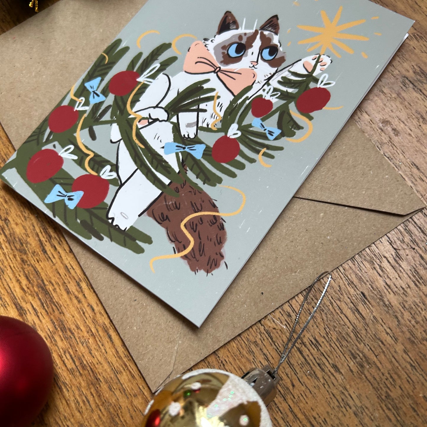 Cat Christmas card