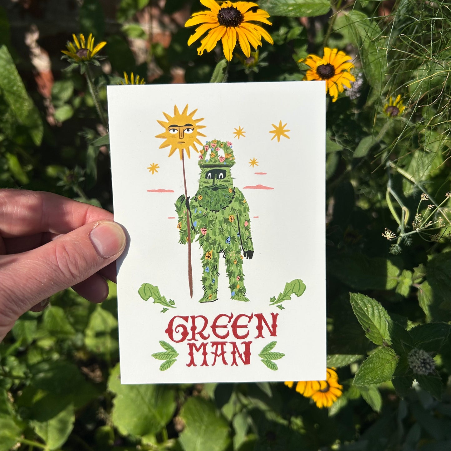 Green man postcard