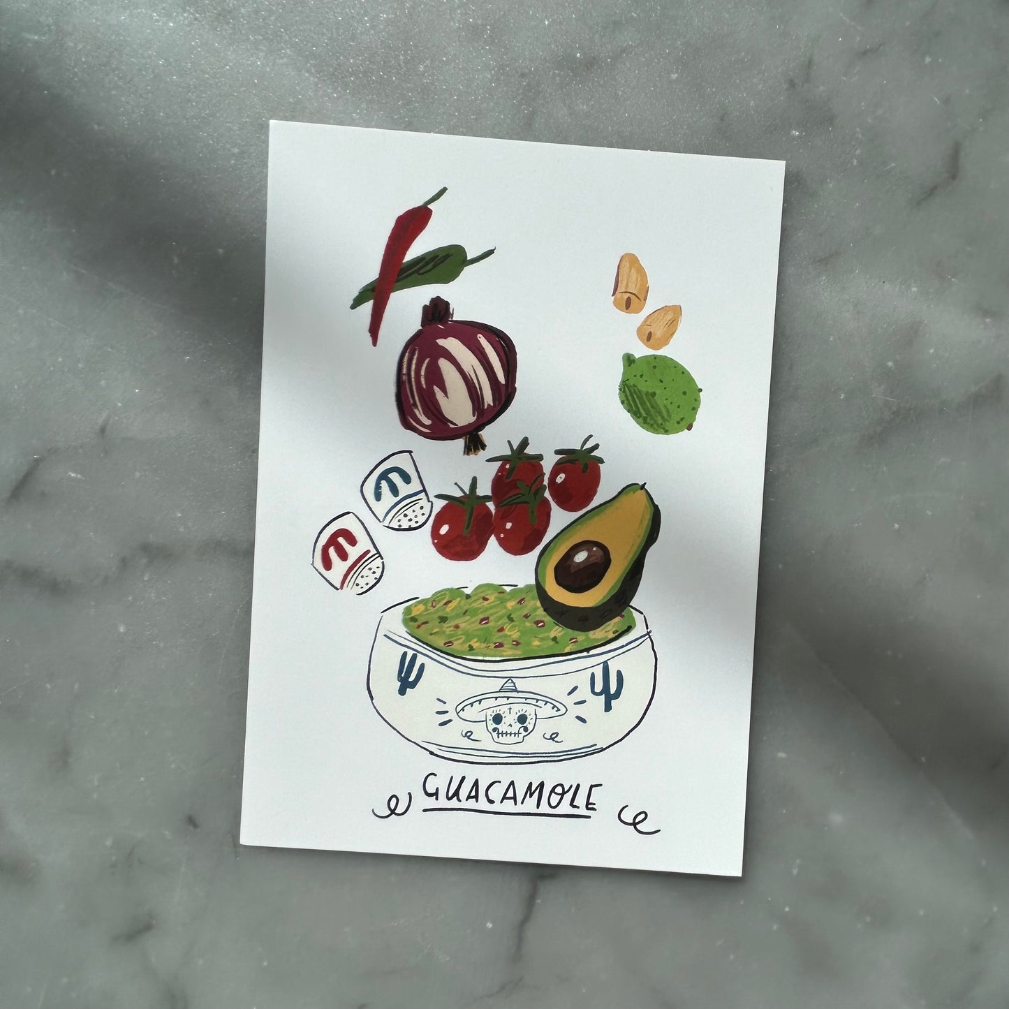 Guacamole postcard