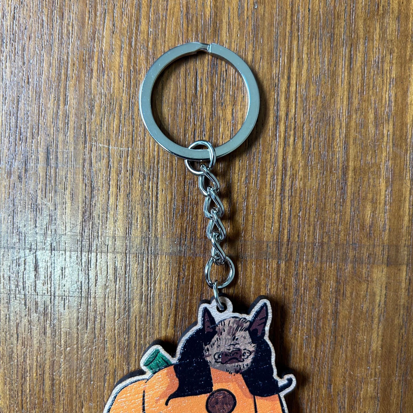 Bat pumpkin keyring