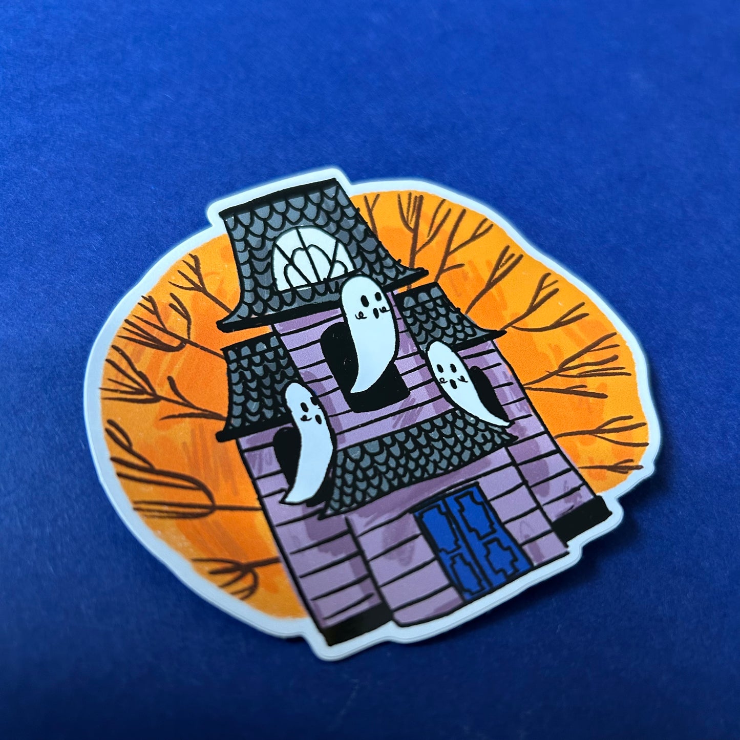 Haunted house sticker