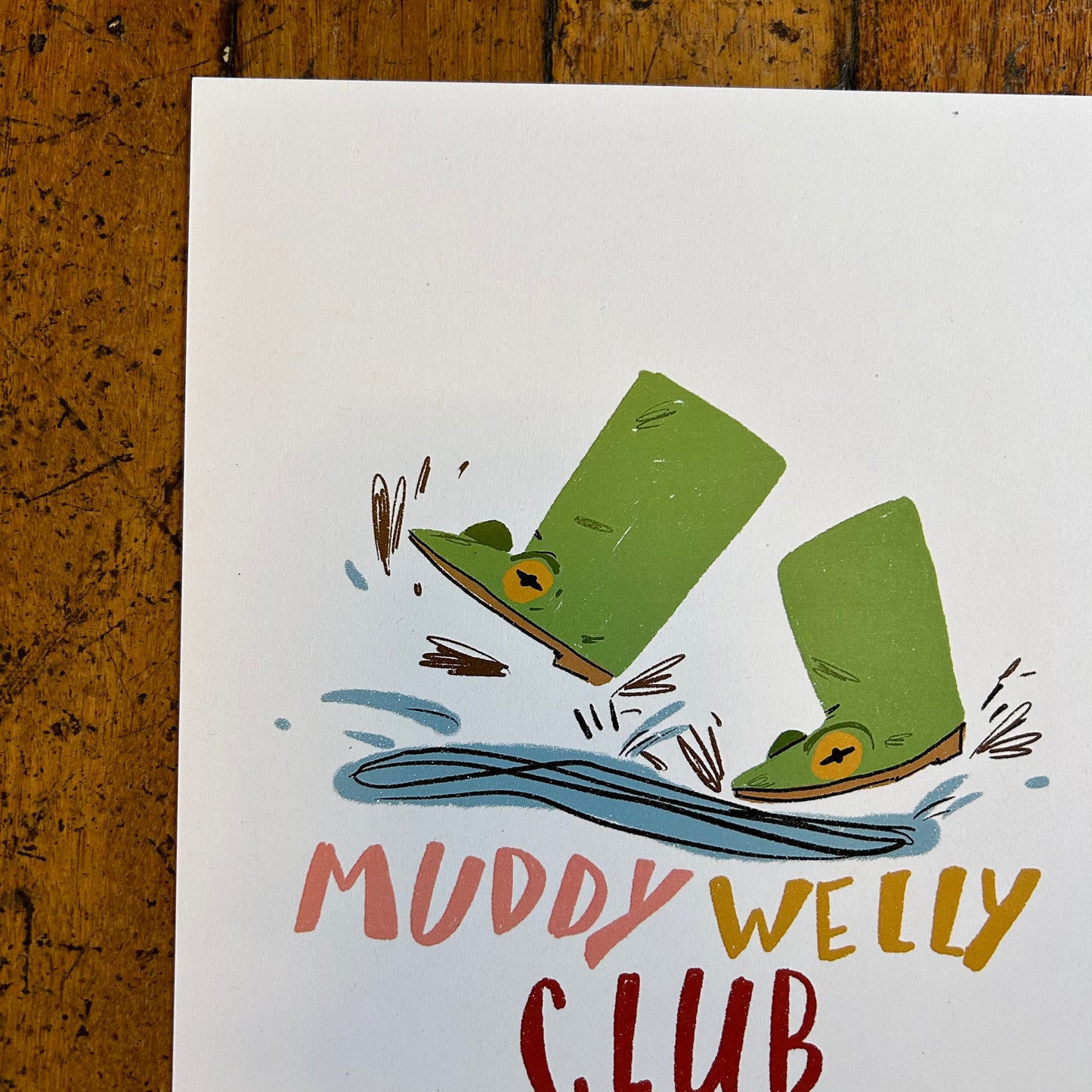 Muddy wellies print