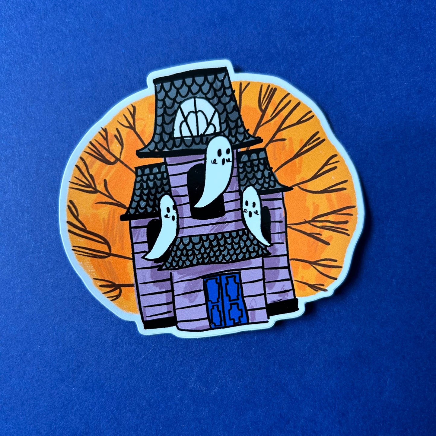 Haunted house sticker