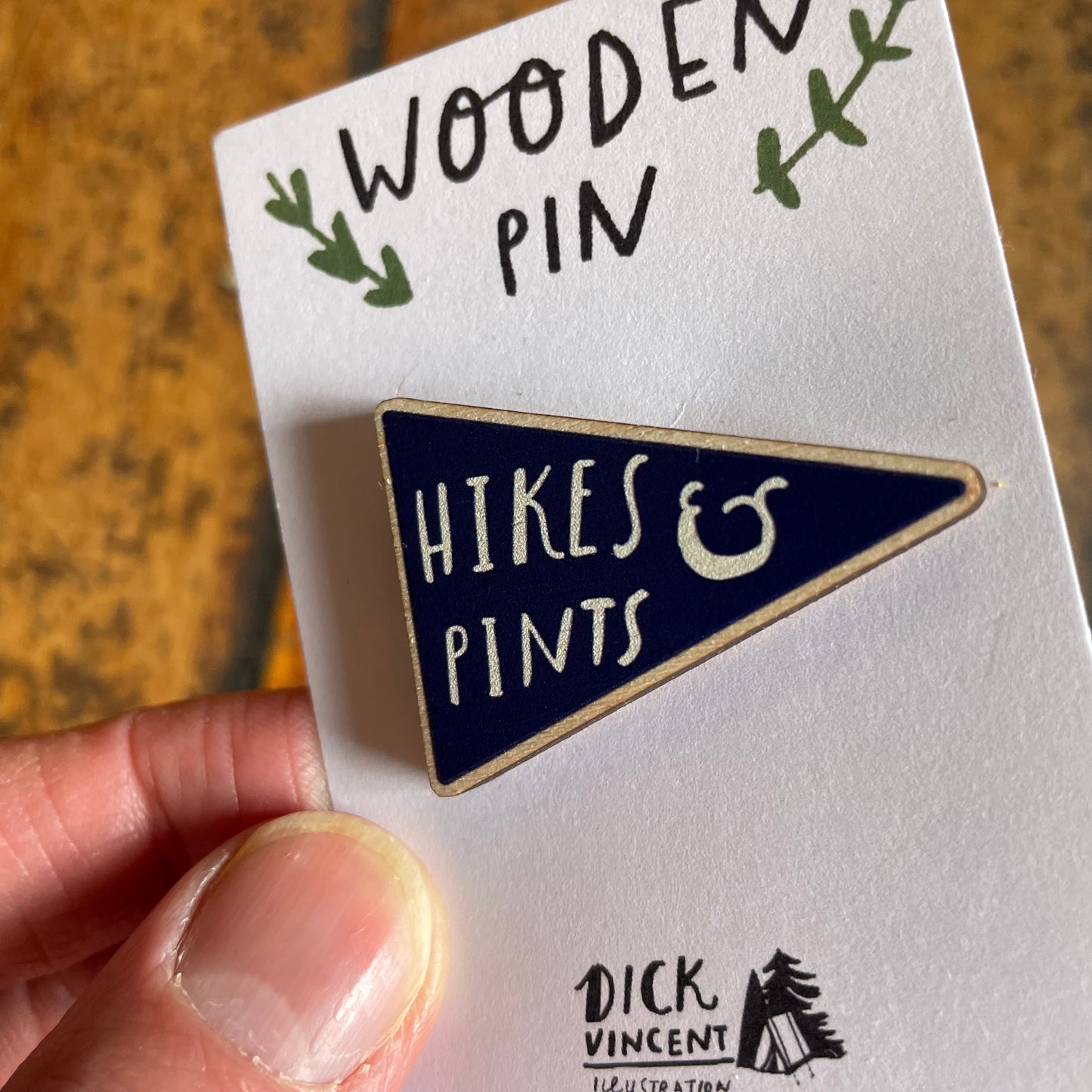 Hikes and pints pin