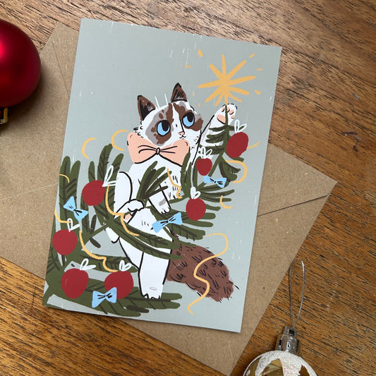 Cat Christmas card