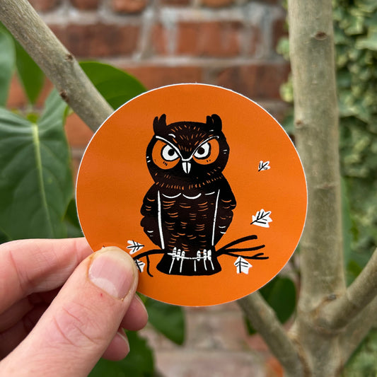 8cm owl sticker