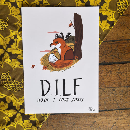 Dude I love foxes print