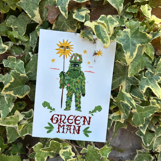 Green man postcard