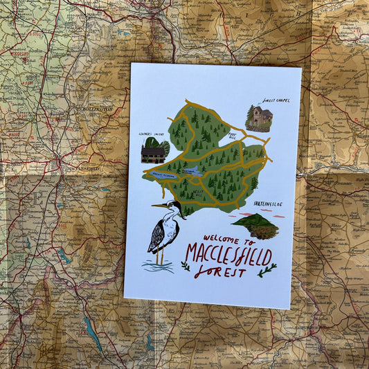Macclesfield forest map postcard