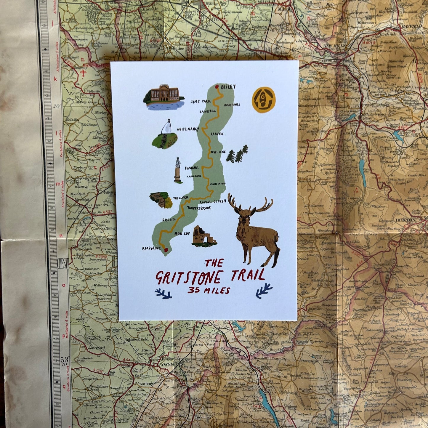 Gritstone trail postcard