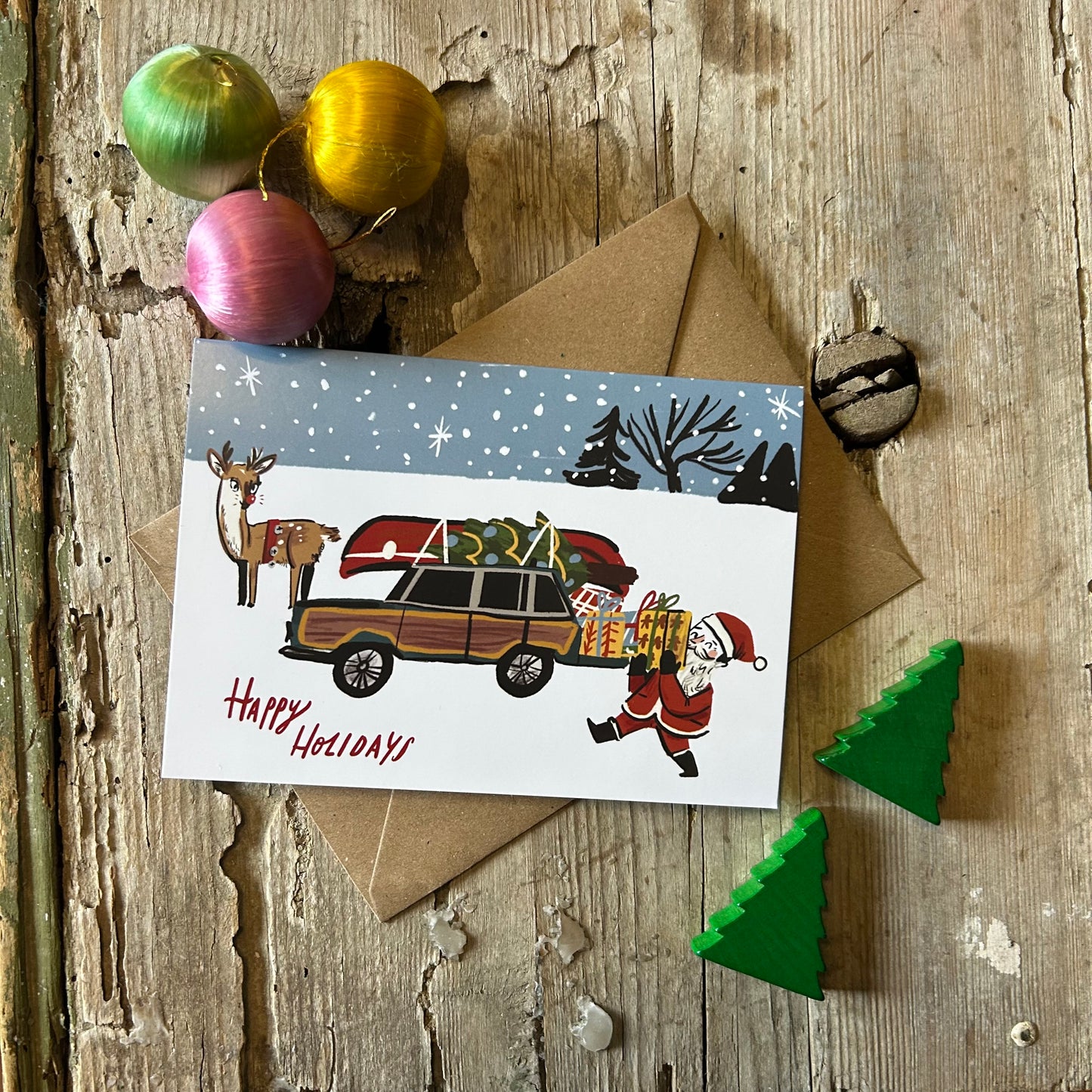 Santa car card