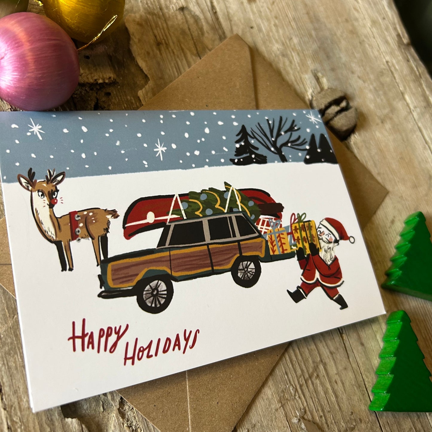 Santa car card