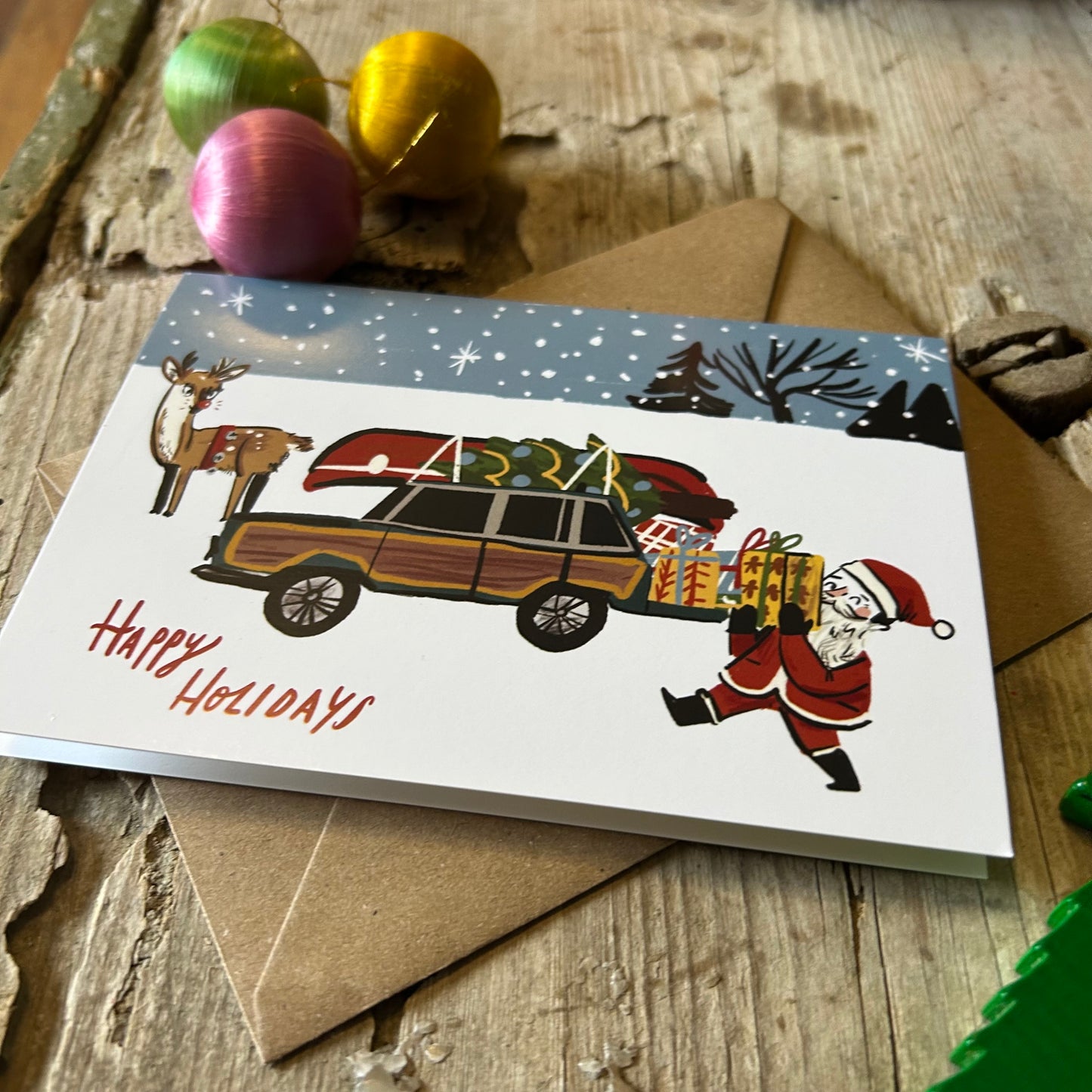 Santa car card