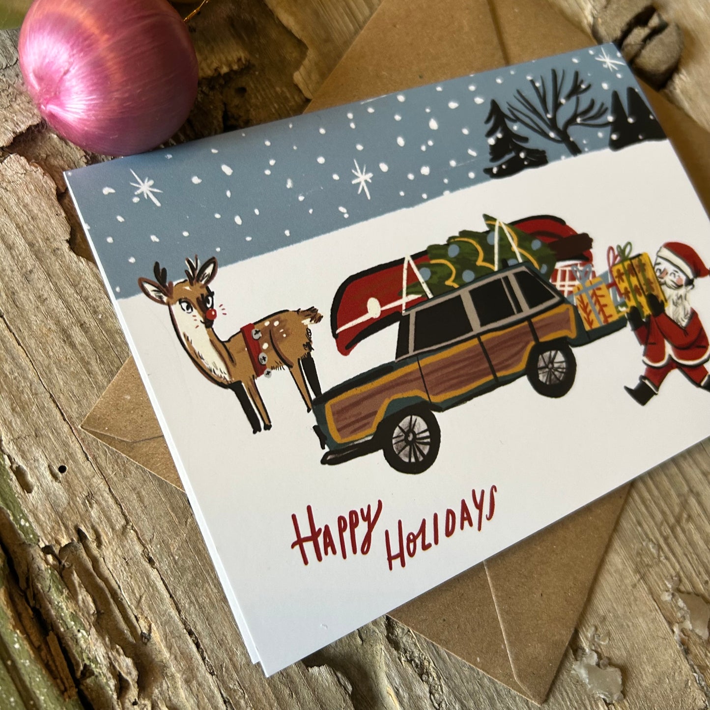 Santa car card