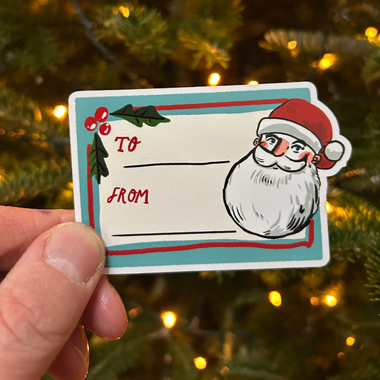 Santa gift tag stickers
