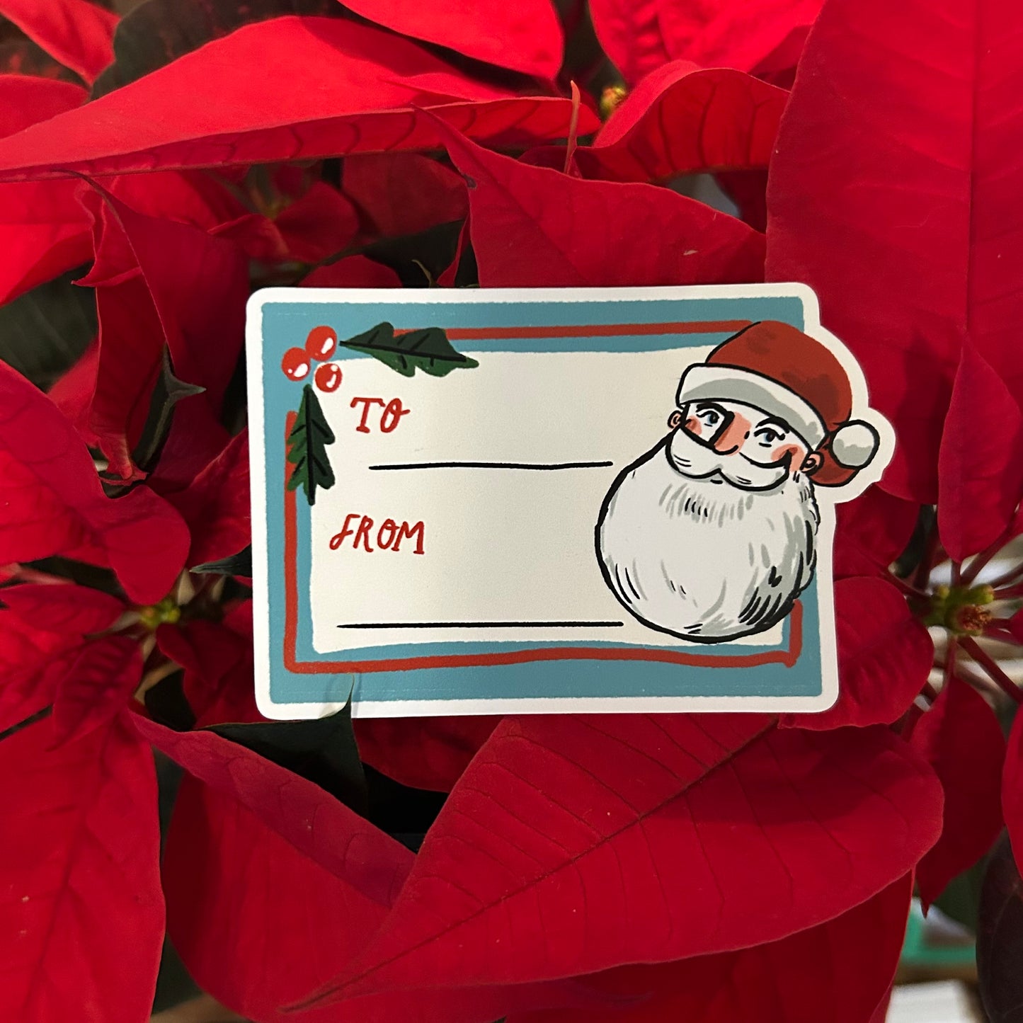 Santa gift tag stickers