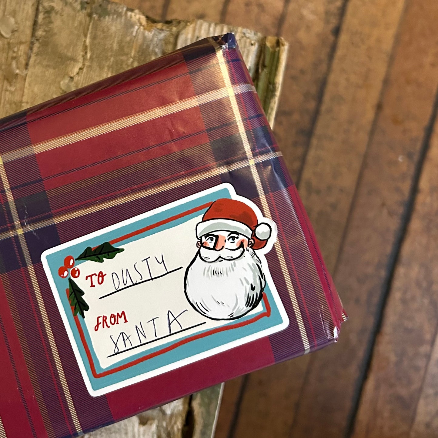 Santa gift tag stickers