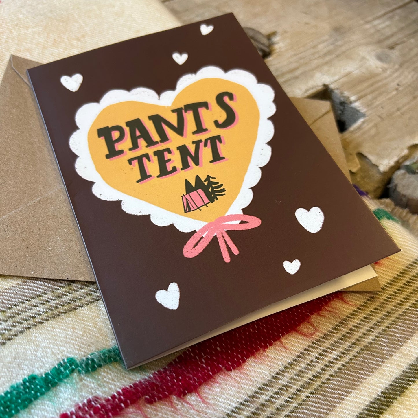 Pants tent card