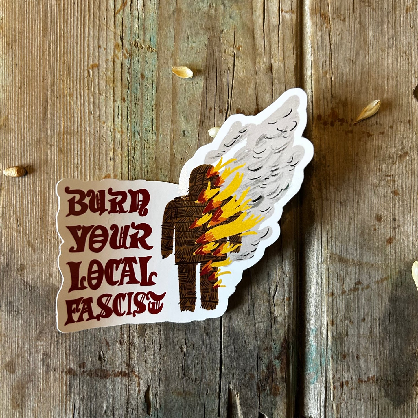 Burn your local sticker
