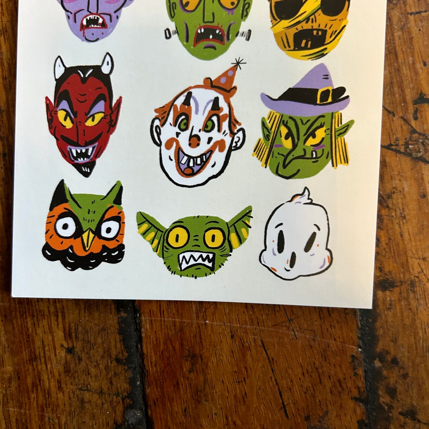 Halloween masks postcard