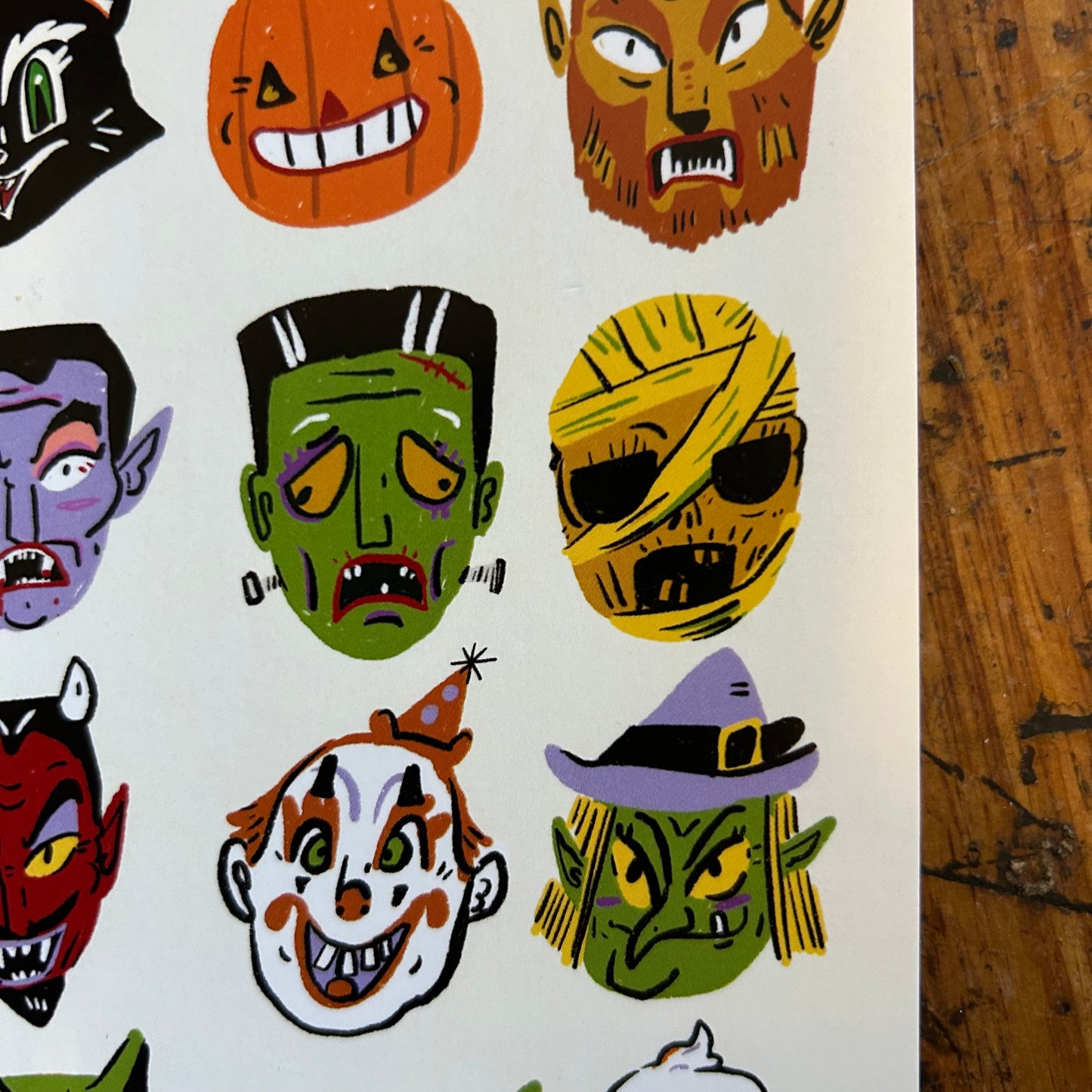 Halloween masks postcard