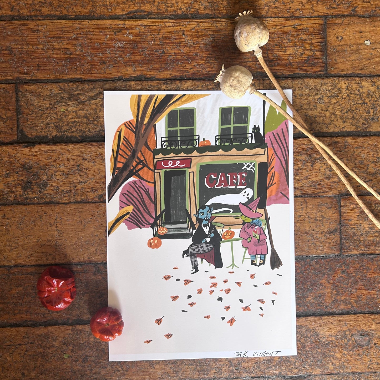 Spooky cafe print