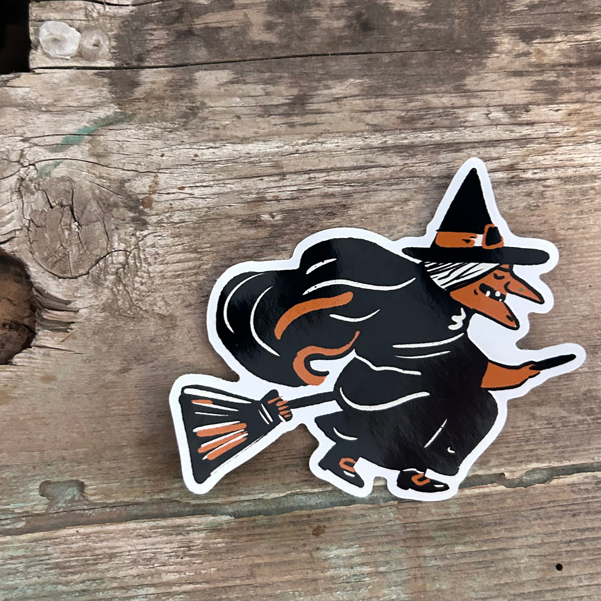 Halloween witch sticker
