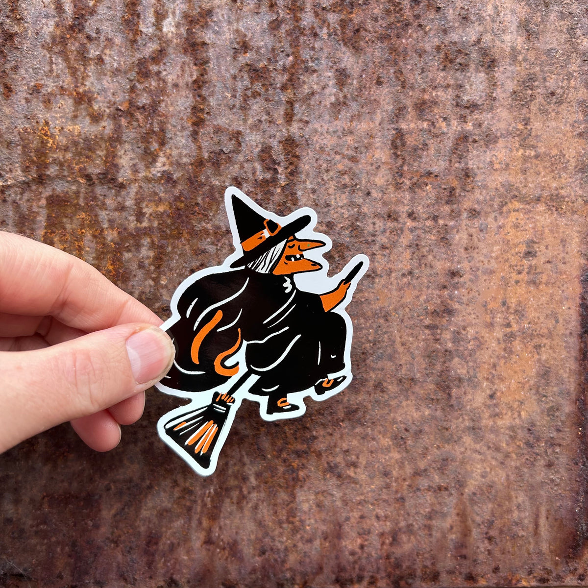 Halloween witch sticker