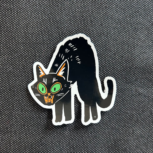 Halloween cat sticker