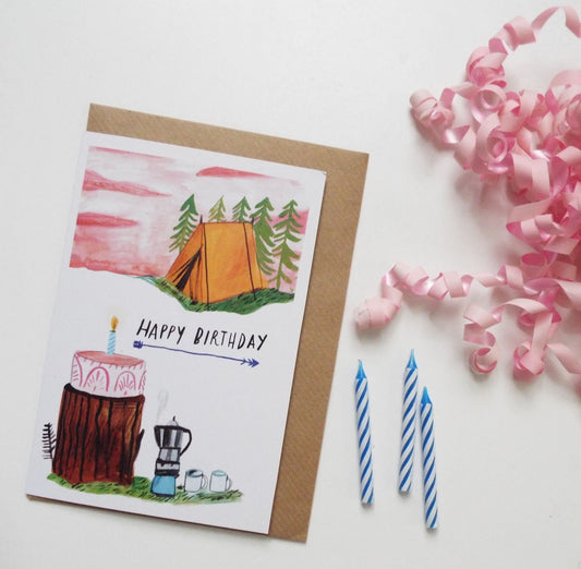 Happy Birthday Camping Card