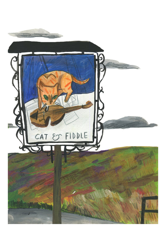 Cat and Fiddle Print