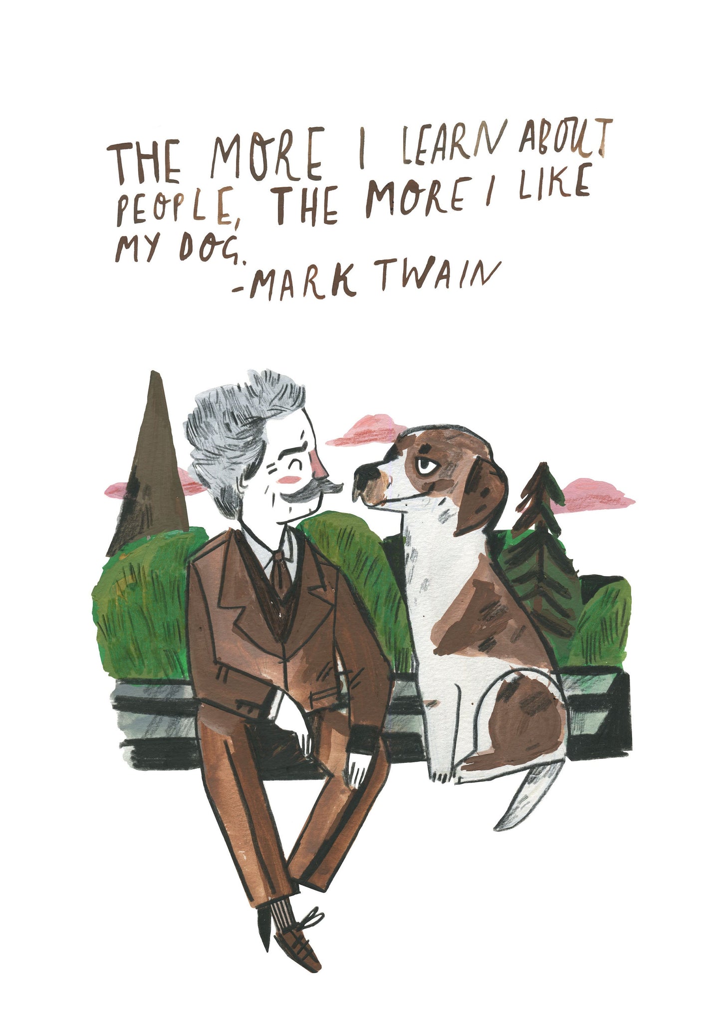 Mark Twain Dogs Print